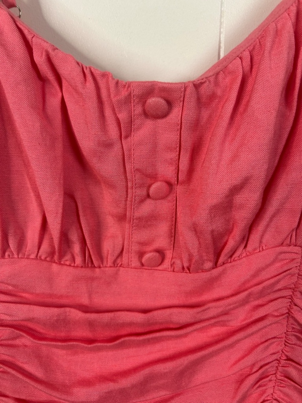 Madison The Label Linen Ruched Mini Dress Pink Strappy Bodycon Women Size Medium - Picture 5 of 11